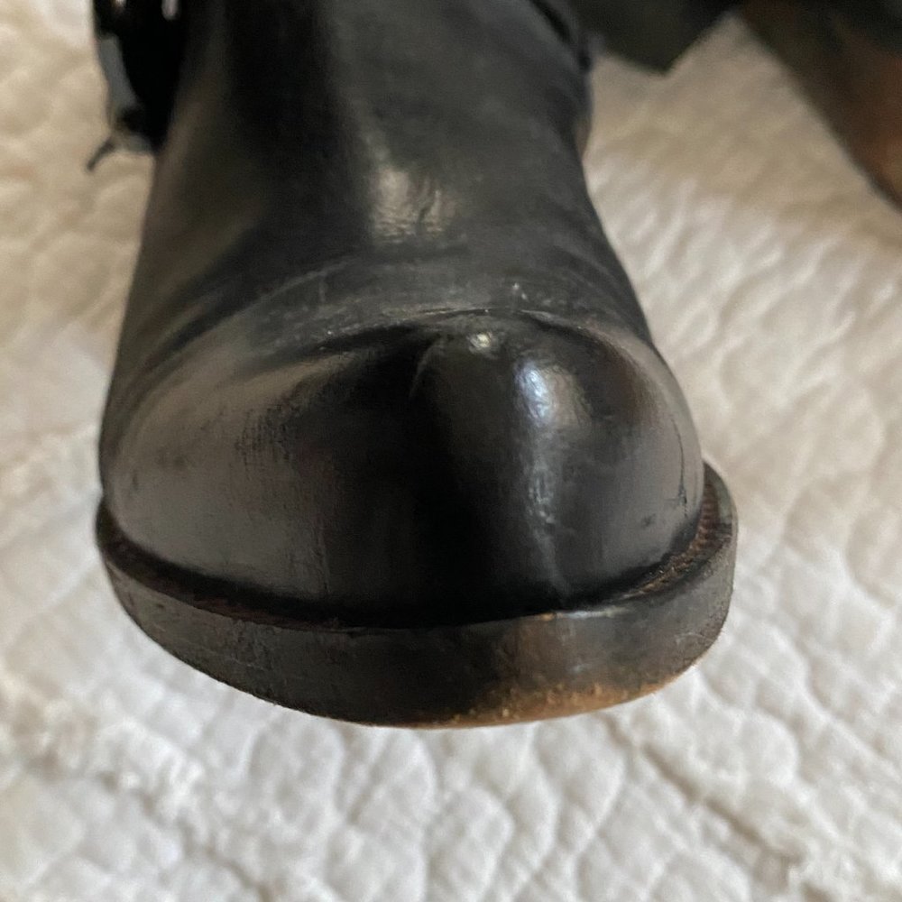 Vero Cuoio Tall  Black Leather Buckled Riding Boots 39.5 - Picture 7 of 7
